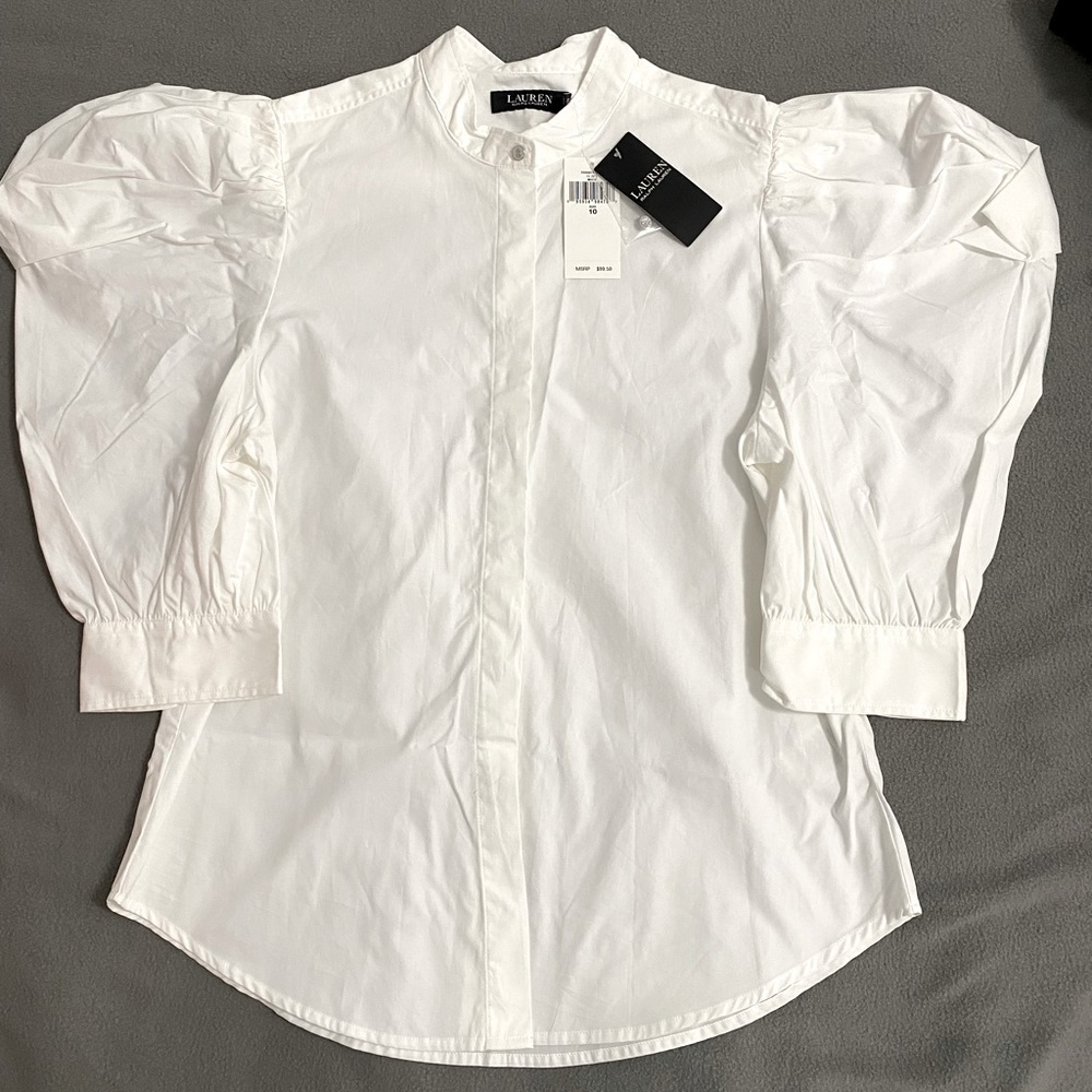 NEW Lauren by Ralph Lauren white button up